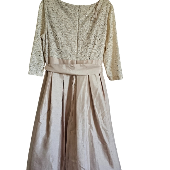 3/4 shimmer lace sleeve shantung skirt Mother of the Bride Dress Wedding Plus - Picture 8 of 11